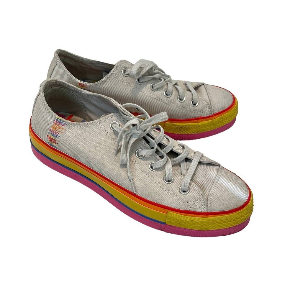 Converse platform rainbow Chuck Taylor All Star Sneakers 9.5 SHELF 5021